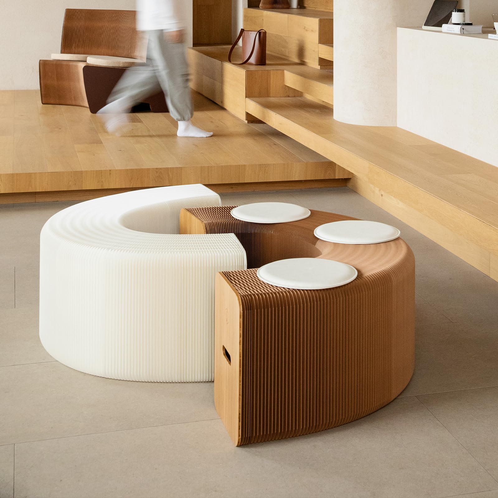 Amazon.co.jp: CAGUUU ベンチ 長椅子 ロングスツール 折りたたみ