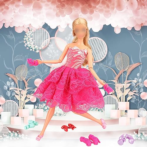 Miniatura 6 de Miunana 50 pares de zapatos de muñeca de tacón alto, botas de muñeca, zapatos planos para muñecas de 11.5 pulgadas, lotes de zapatos de moda