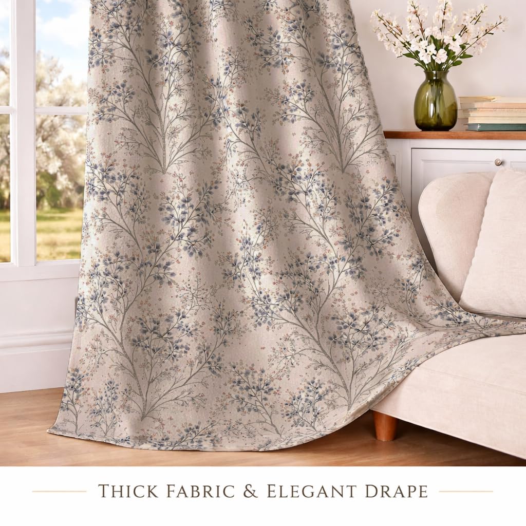 STITCHNEST Floréa Curtains - Room Darkening & Privacy -3
