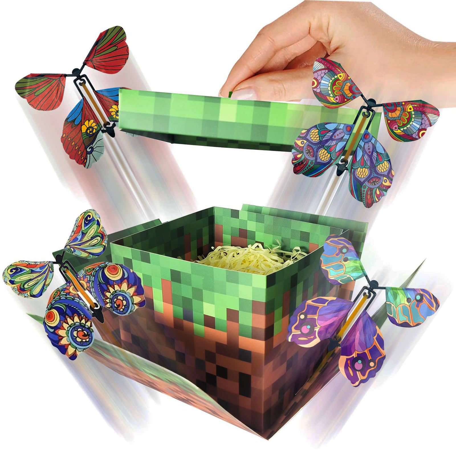 WUEURU Butterfly Explosion Gift Box, Exploding Gifts Box with Butterflies,DIY Butterfly Pop Up Box for Birthdays,Wedding, Proposal,Christmas, Thanksgiving, Anniversaries,Prank