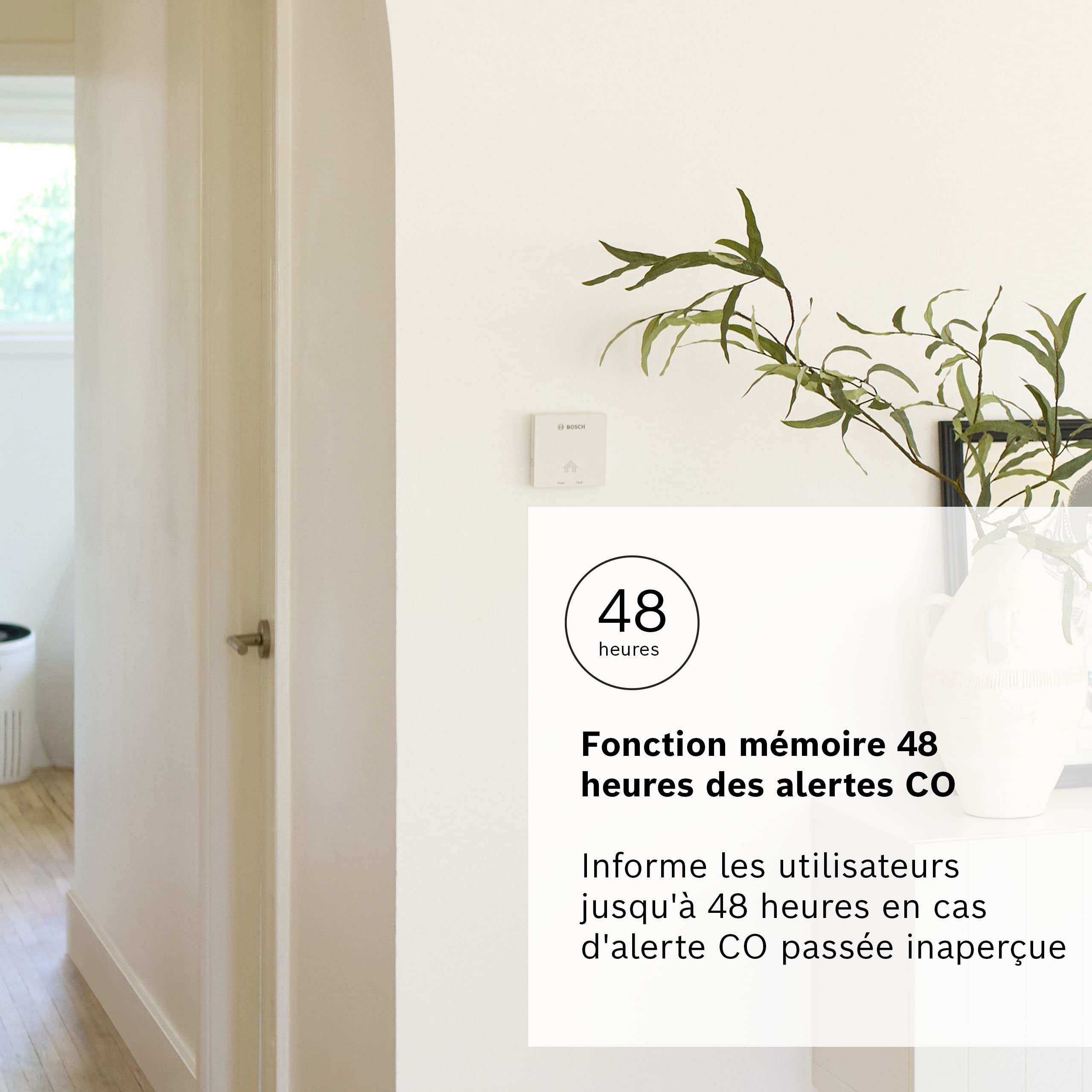 Bosch Détecteur de monoxyde de Carbone D-CO | Détecteur de monoxyde de carbone facile à installer, Avec mode mémoire et indicateur de fin de vie