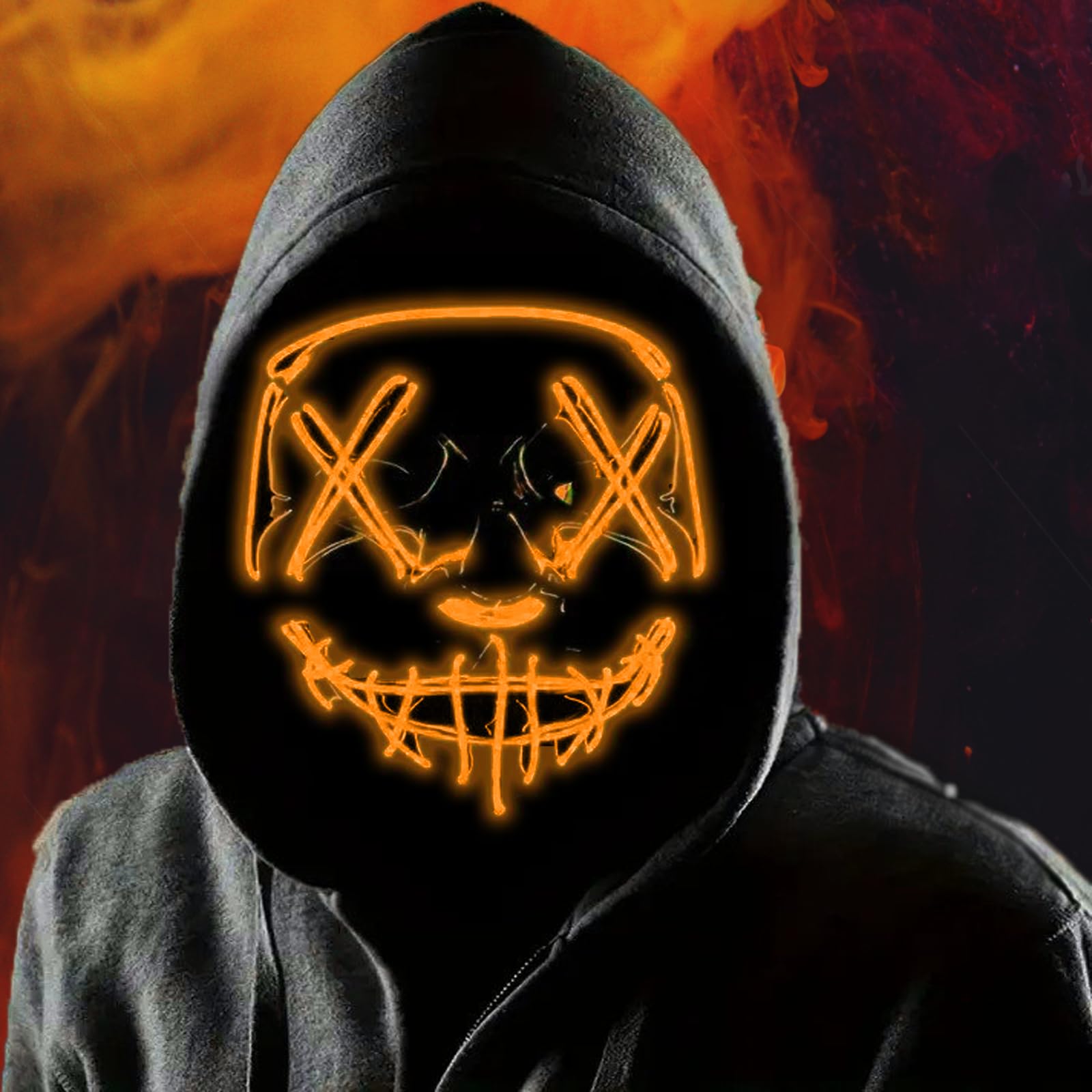 Boolavard Halloween Mask LED Light up Mask for Festival Cosplay Halloween Costume Masquerade Parties Carnival Gifts