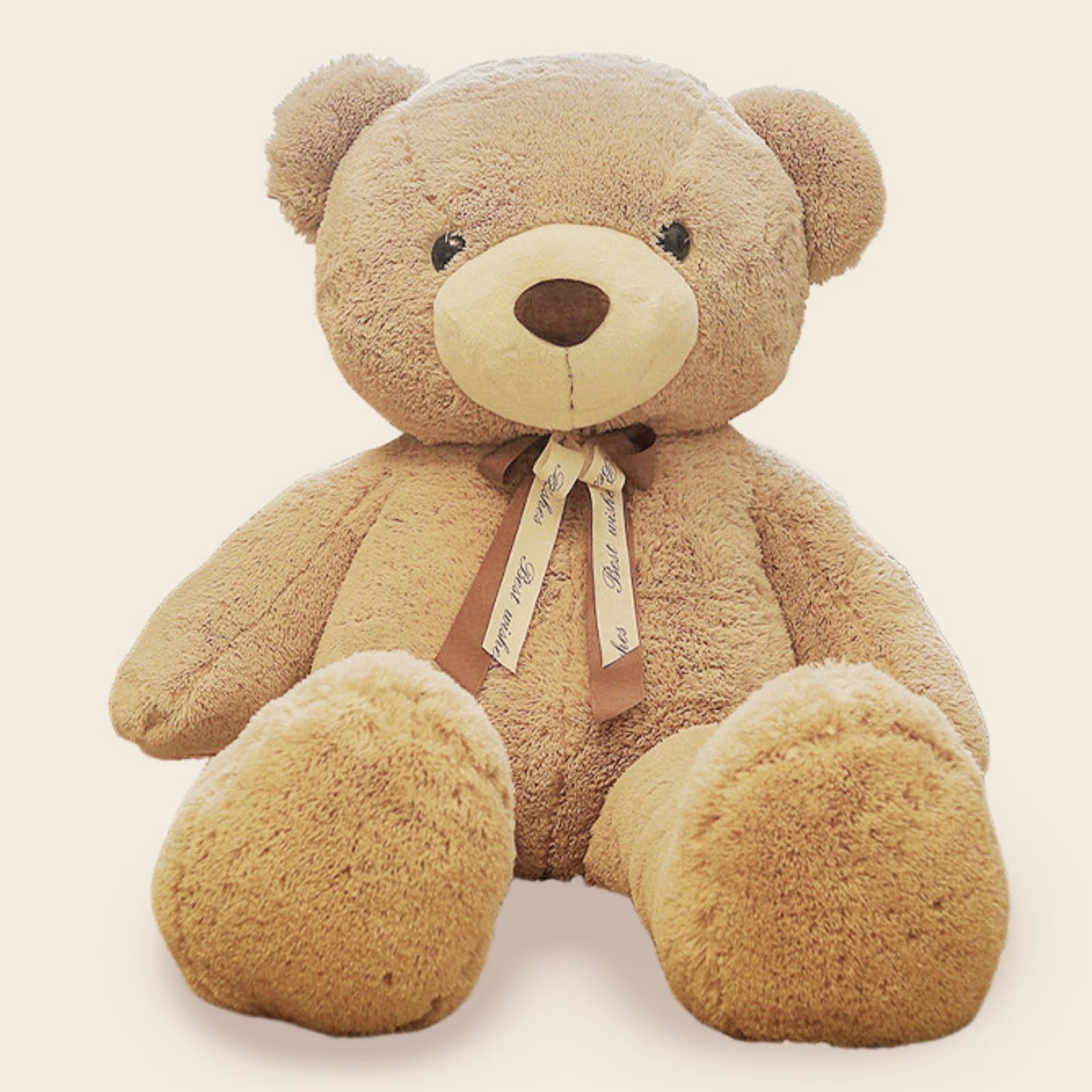 OUKEYI 80 cm Teddy Bear Stuffed Animals Soft Cuddly Stuffed Bear Plush Toy for Girs Gifts, Christening, Birthday, Christmas Toys for Kids (Light Brown)