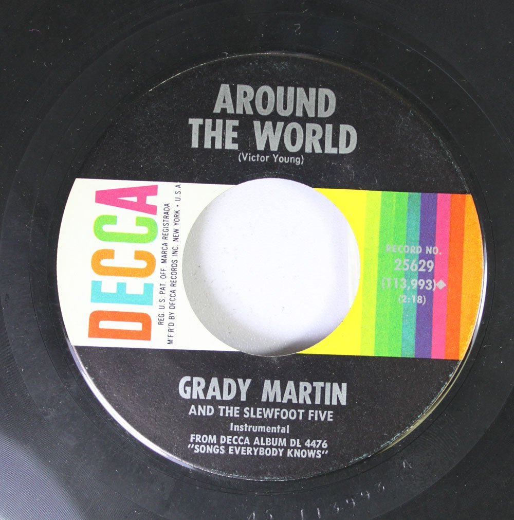 Grady Martin and The Slewfoot Five 45 RPM Around The World / melody Of ...