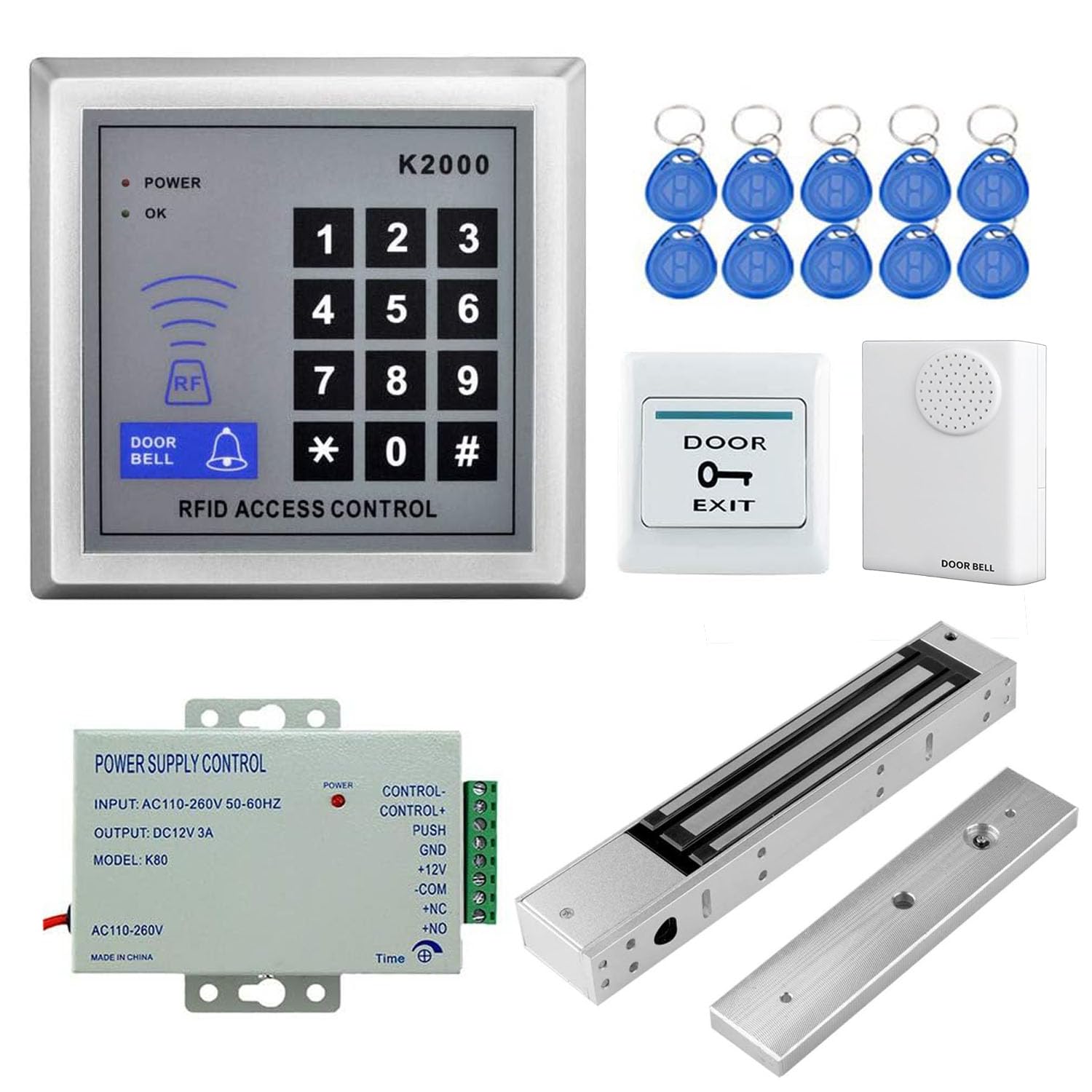 YAVIS Complete toegangscontrole toetsenbord kit 125KHz EM ID