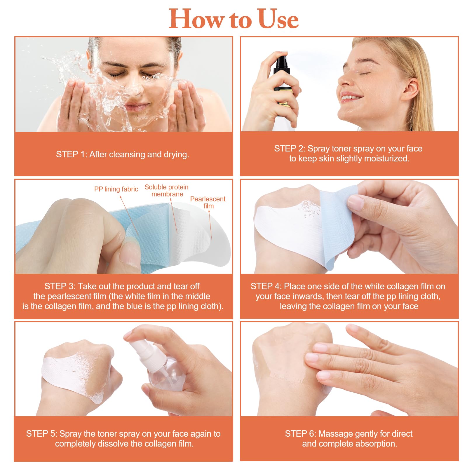 Pure Collagen Films, Collagen Mask, Highprime Collagen Film Face Mask, Korean Skincare, Face Lift Mask - Image 2