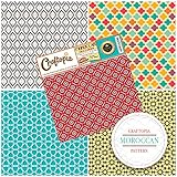 Moroccan Pattern Vinyl Sheets Mediterranean Prints 4+1 Pack | African Morocco Printed Pattern for Cricut Silhouette Cameo Craft Cutter | Comparable to Oracal 651 for Lettering Decals