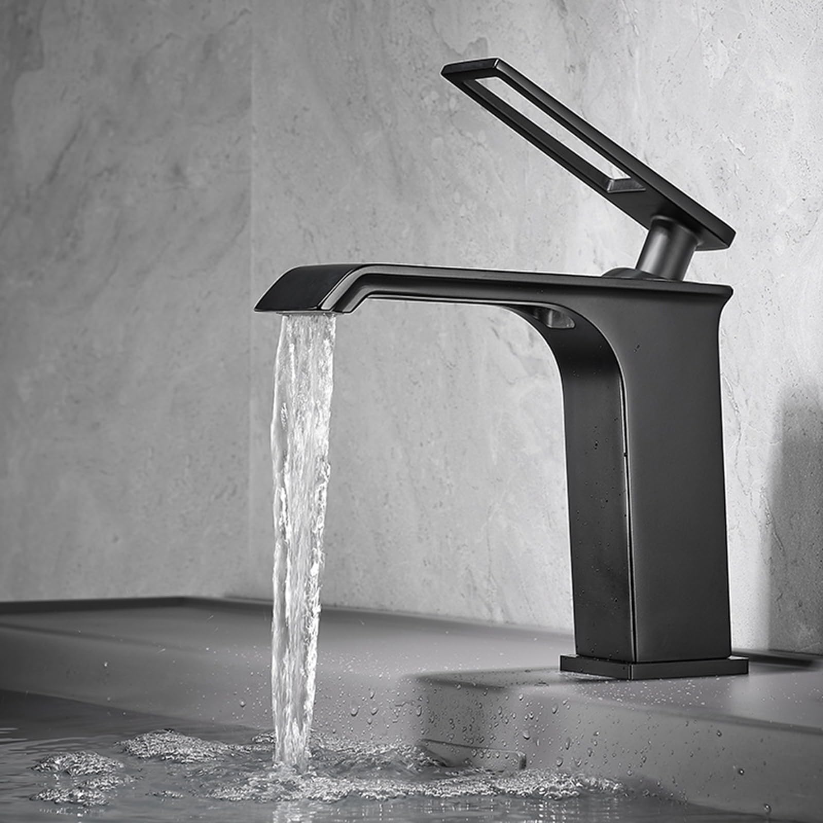 ANVLOJRIH Bathroom Sink Taps Basin Mixer Tap Bathroom Faucets Mixer Waterfall Black Basin Taps Waterfall Taps Basin