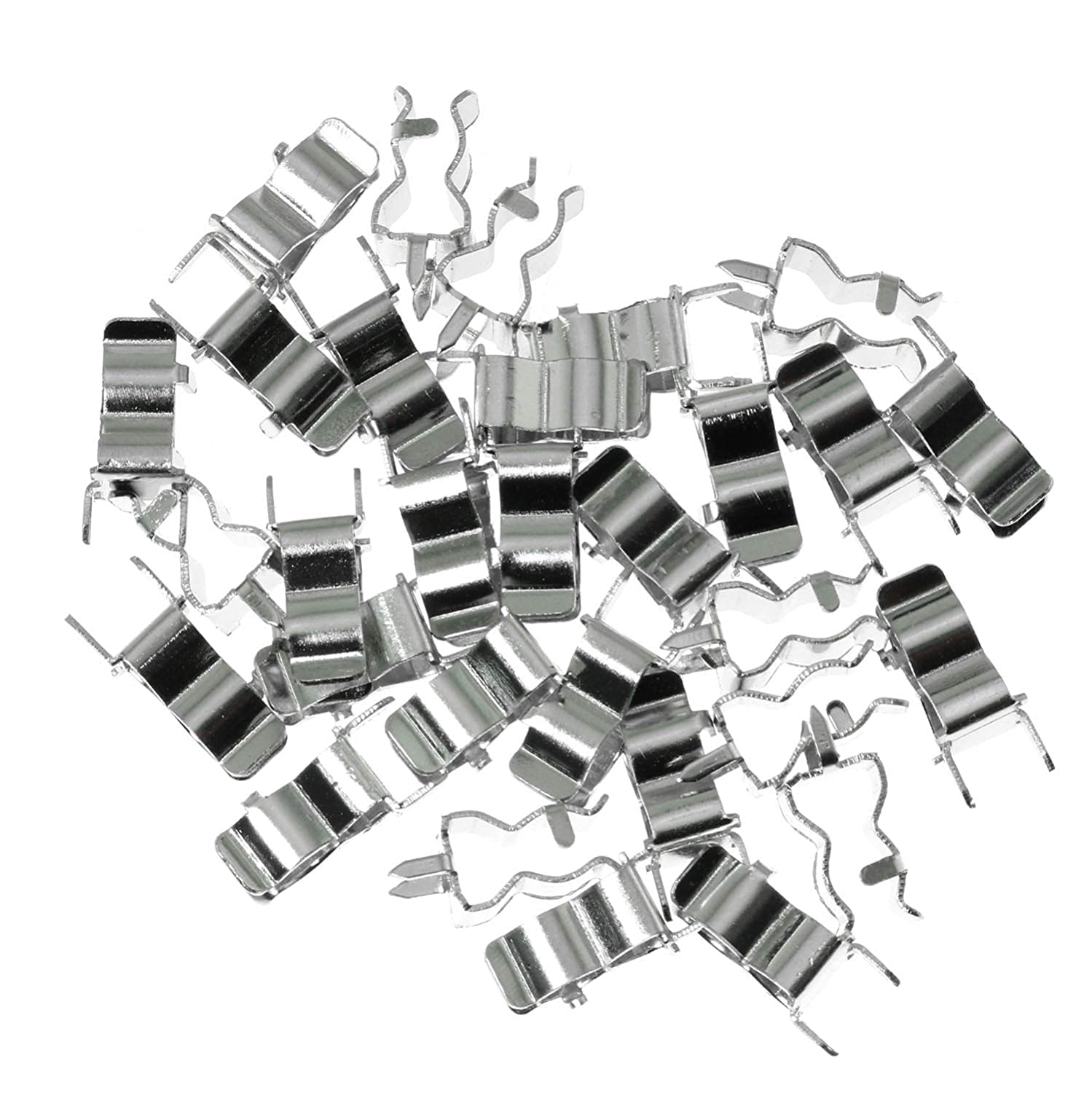 SQXBK Fuse Clip 30PCS Brass Plated Tin Fuse Holder Clip for 5x20 mm Glass Ceramic Tube Quick Fuse