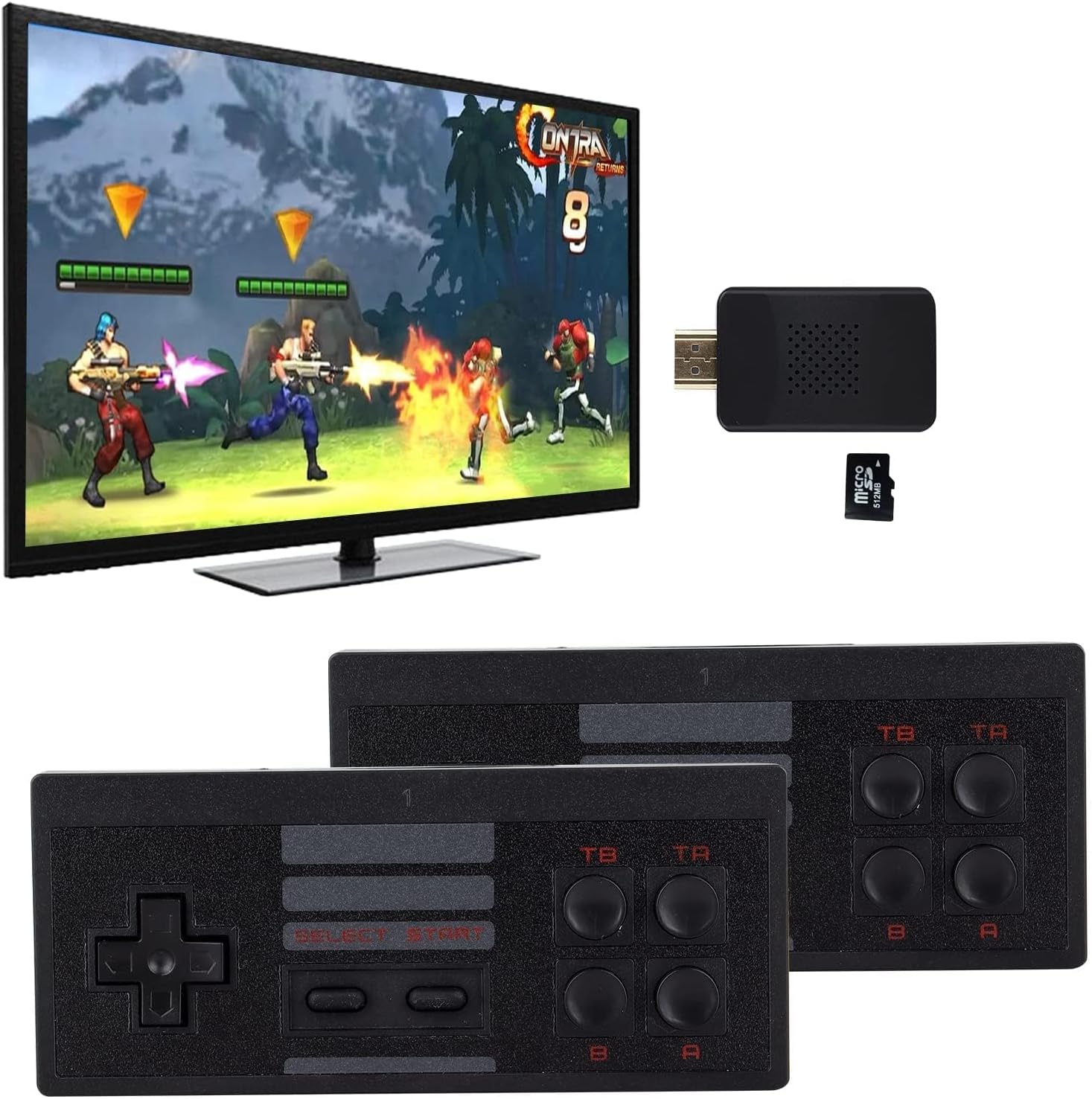 Wireless Mini Retro Game Console, 1500 Classic Games Handheld Classic Video Games Console Portable Gaming Device Compact Gaming Console with 2 Wireless Controllers for Family Fun Entertainment