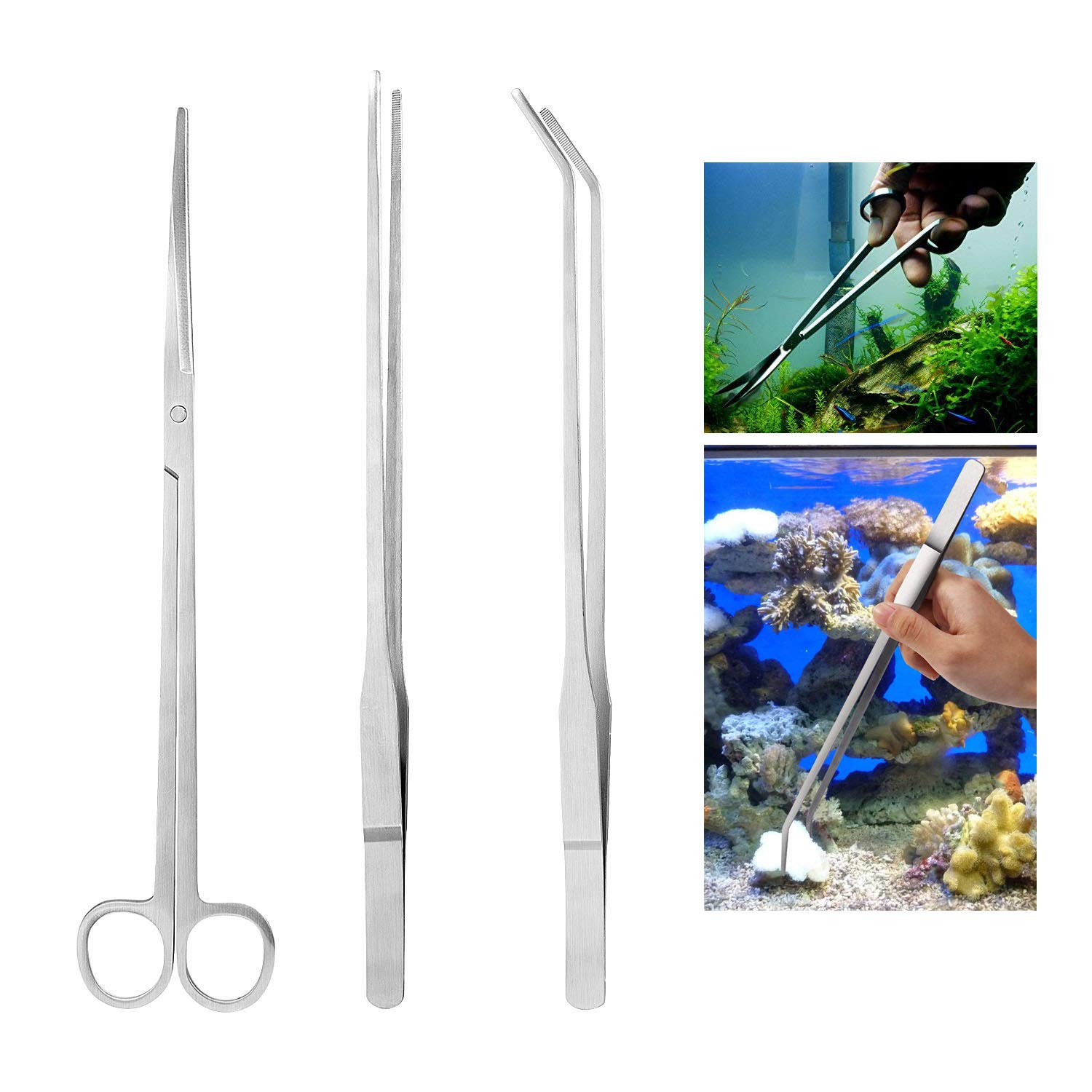 Czemo Aquarium Aquascaping Kit de Acero Inoxidable Acuario Tanque Planta Acuática Herramientas Conjuntos