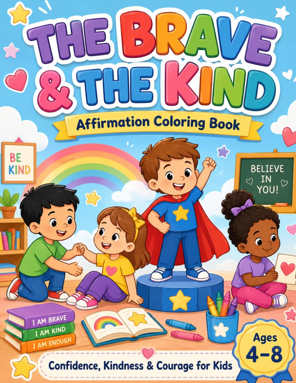 The Brave & The Kind: 50 pages Affirmation Coloring Book