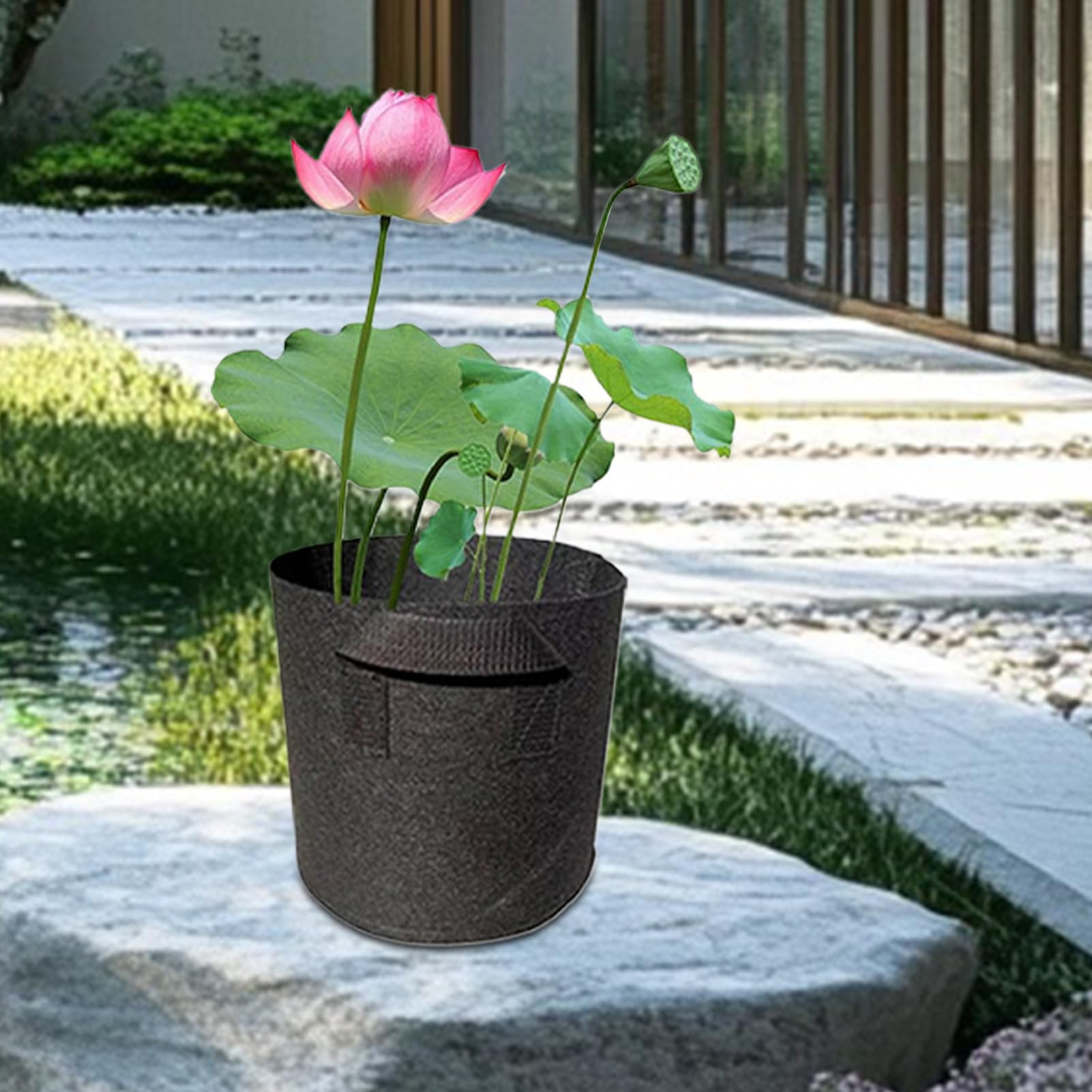 Generico Vasi per Piante da Laghetto | Contenitore Per Laghetto In Tessuto Non Tessuto,per Giardino Acquatico Pieghevole Leggero Facile da Conservare Utilizzabile in Cortile