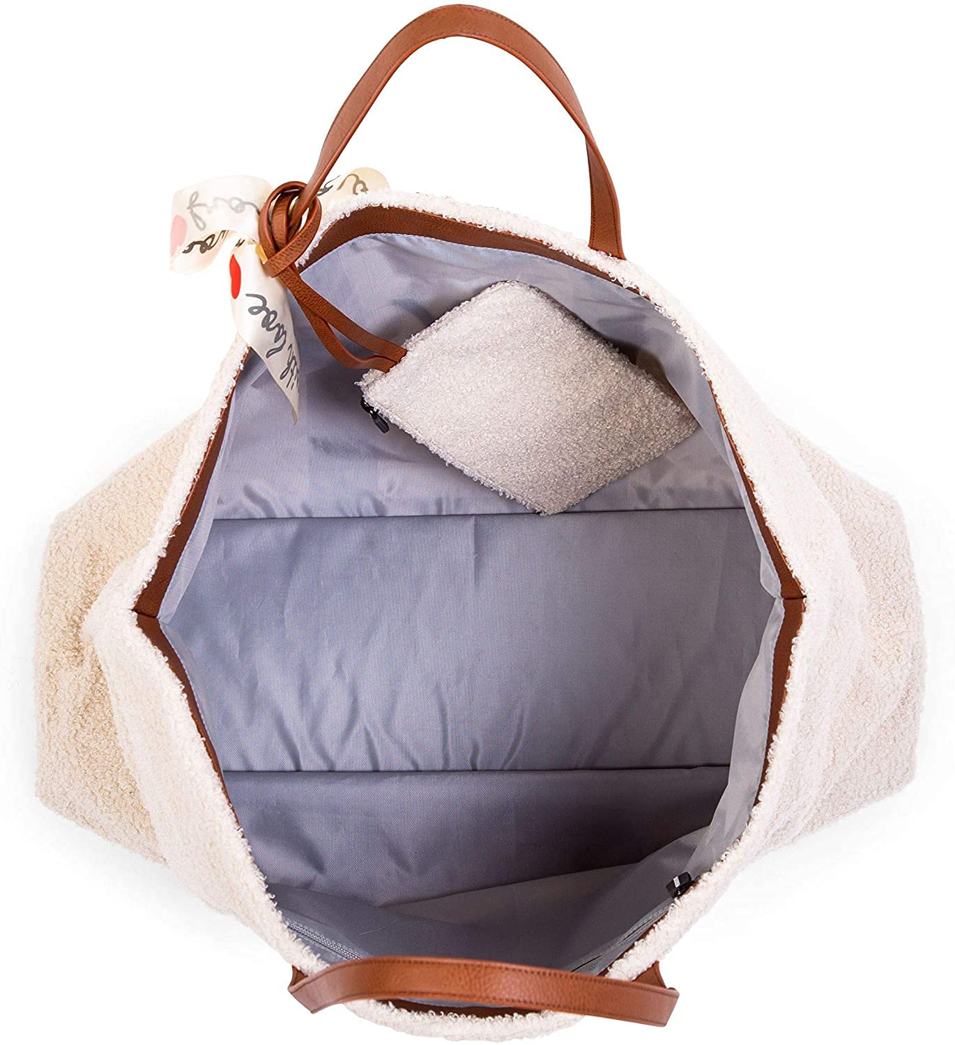 Childhome Family Bag Sac à Langer Voyage Grande Contenance Teddy Ecru