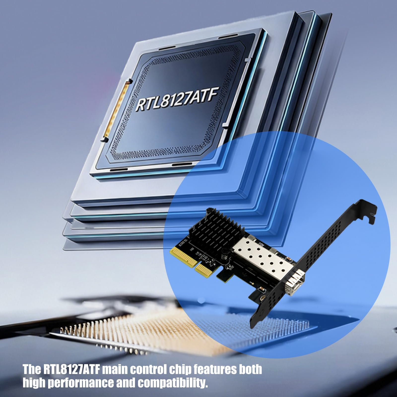 Scheda di rete a porta singola 10G SFP+ in fibra ottica, connessione Ethernet industriale 10G per server desktop e virtualizzazione