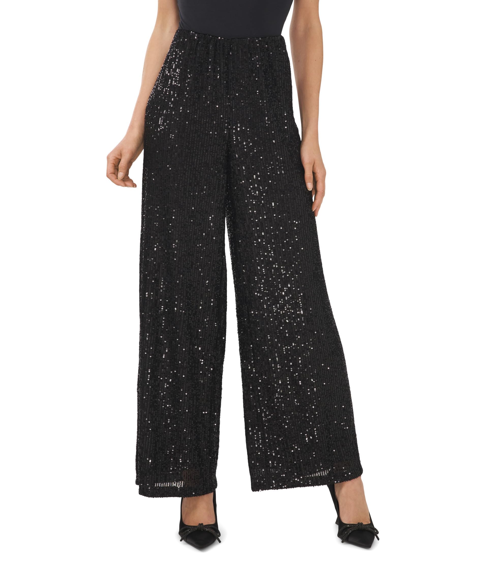 CeCe Pull-On Elastic Waist Wide Leg Pants