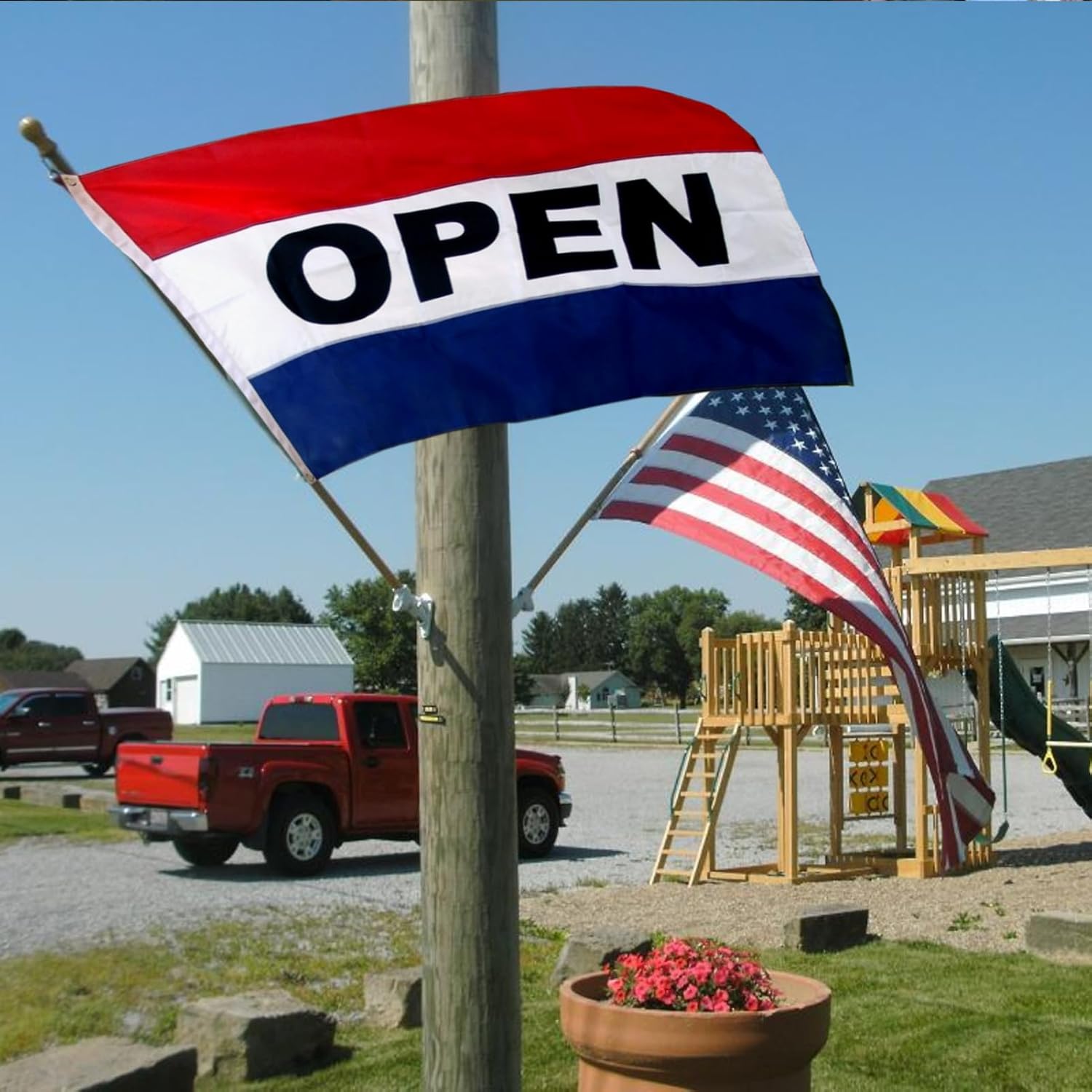 Open Flags for Business Sign 3x5 Outdoor Double Sided 3 Ply Heavy Duty Open Flags Banner for Outside with 2 Brass Grommets UV protection Fade Resistant for Indoor Outdoor - Image 7