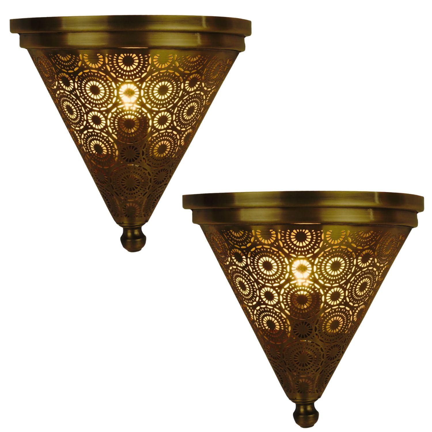 2er Set Orientalische Wandlampe Firas aus Metall gold antik 31 cm | Metall, Wandleuchte, Wanddeko