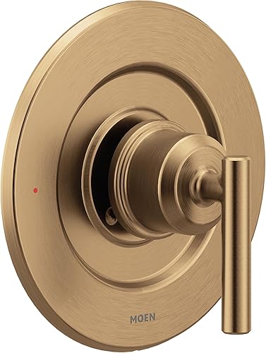 Moen Gibson T2901BZG - Manija de palanca de ducha moderna de equilibrio de presión dorada bronceada, requiere válvula Posi-Temp, T2901BZG