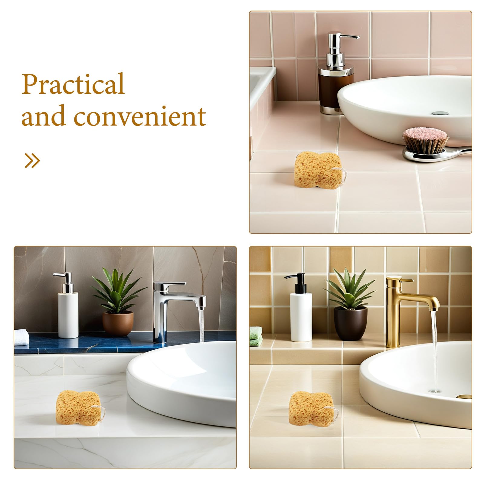 6 Piezas Esponja Altamente Exfoliante Natural Baño Estructura de Panal de Absorbente Ergonómica y Adecuado para Ducha y Delicada