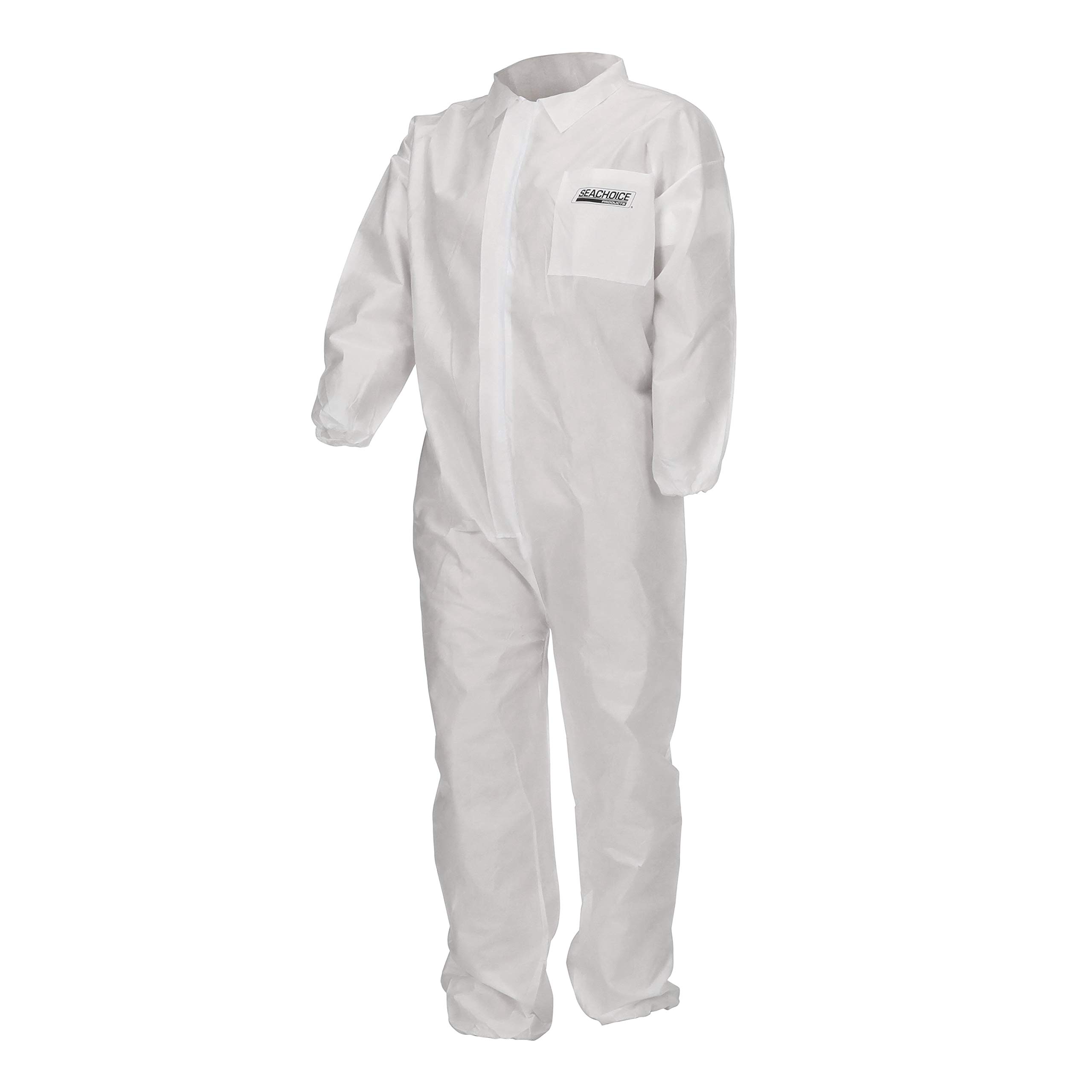 Seachoice 93071 SMS Disposable Protective Breathable Coveralls with Collar, XX-Large