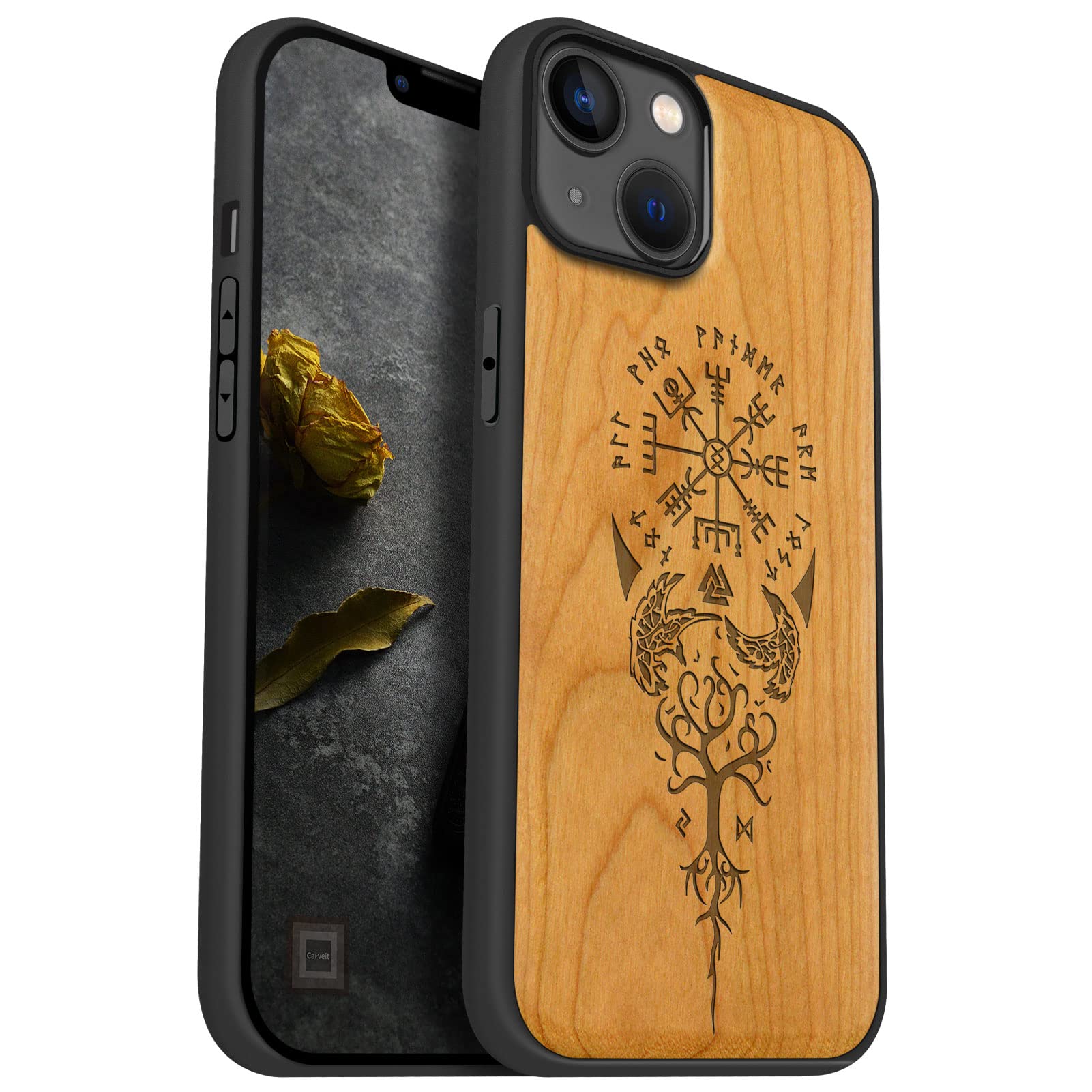 Amazon.com: Carveit Magnetic Wood Case for iPhone 14 Plus Case