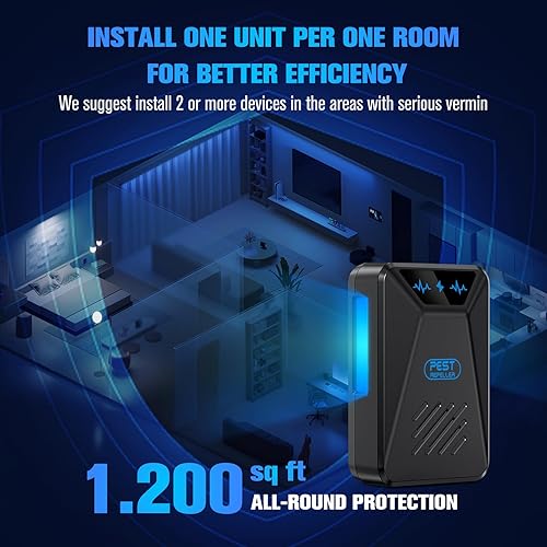 Miniatura 6 de Paquete de 6 repelentes ultrasónicos de control de plagas, enchufe electrónico repelente de plagas en interiores para insectos, cucarachas, arañas,