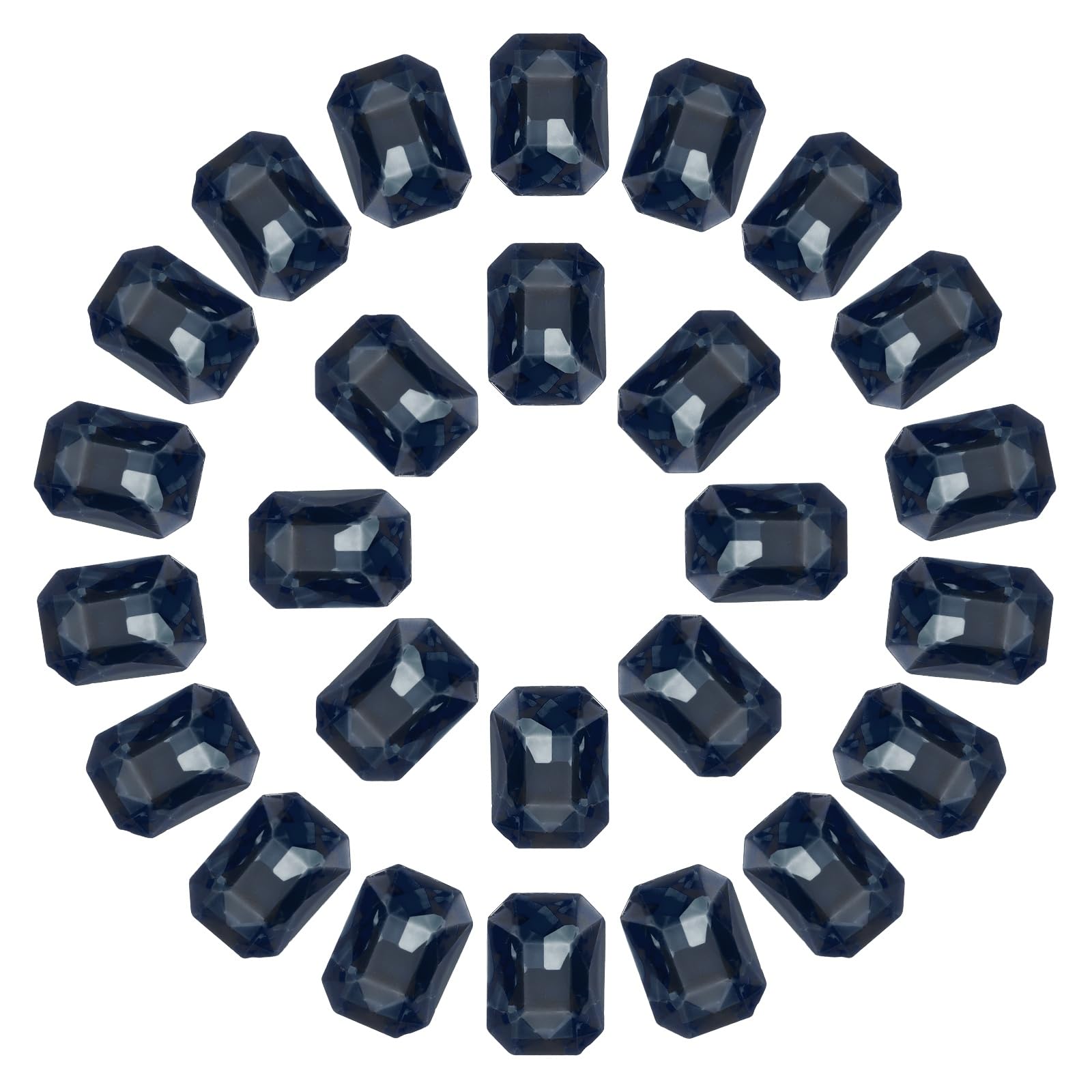 Diamantes de imitación octágonos de cristal azul para personalizar ropa y accesorios, 50 piezas