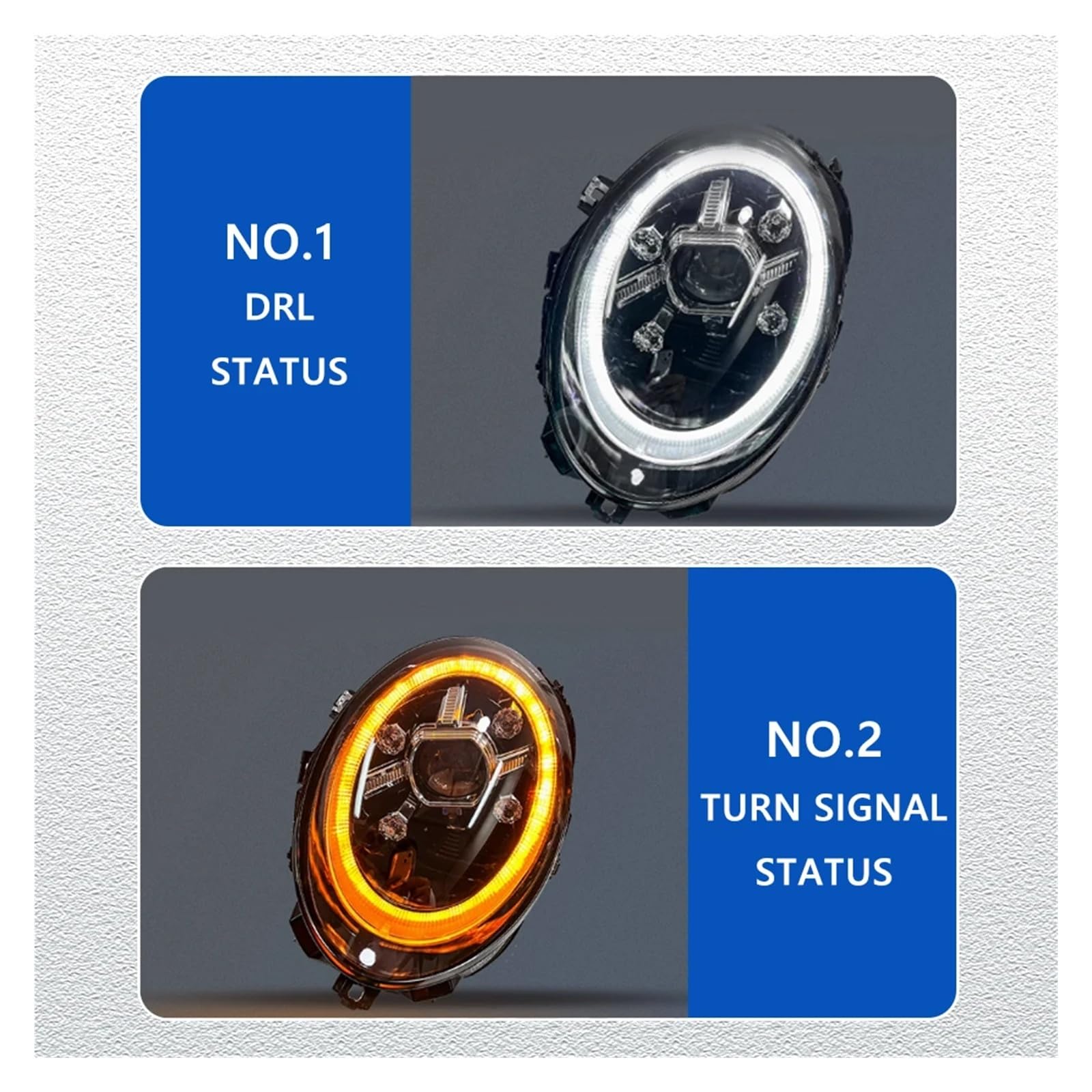 Pasuje do B//M//W F55 F56 F57 14-21 w pełni Led DRL reflektor samochodowy montaż sygnału akcesoria samochodowe zmodyfikowana lampa reflektory LED(Style D one pair)