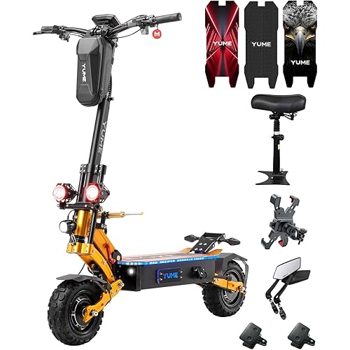 Yume X11+ 6000W Electric Scooter for Adult,11" Off-Road Adults Scooter with 50MPH Top Speed & 60/56 Miles Range, UL-2272 Certified Escooter for Commuting and Sports​​