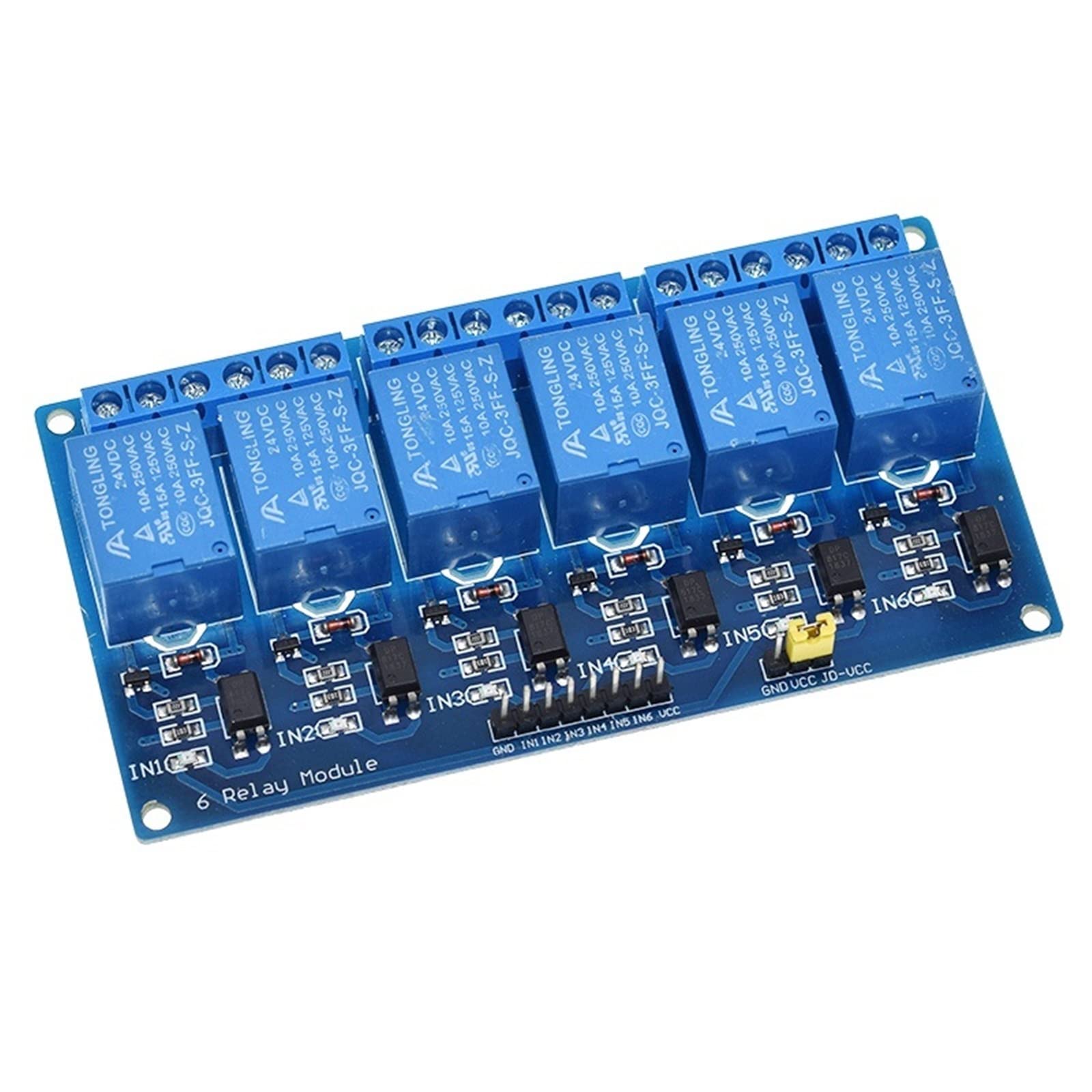 Module Relais 24V 6 canaux TZT avec isolation par optocoupleur pour circuit