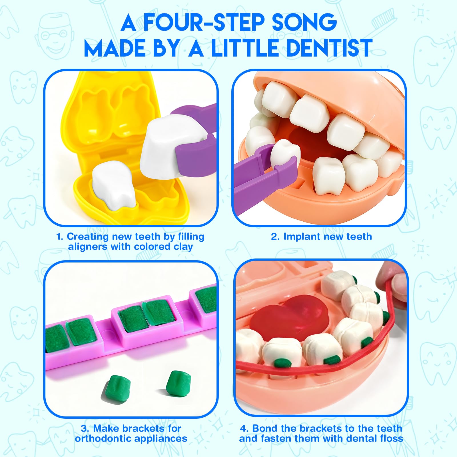 Set Plastilina Dentista Per Bambini - 25 Pezzi, Atossico, Gioco Creativo E Educativo