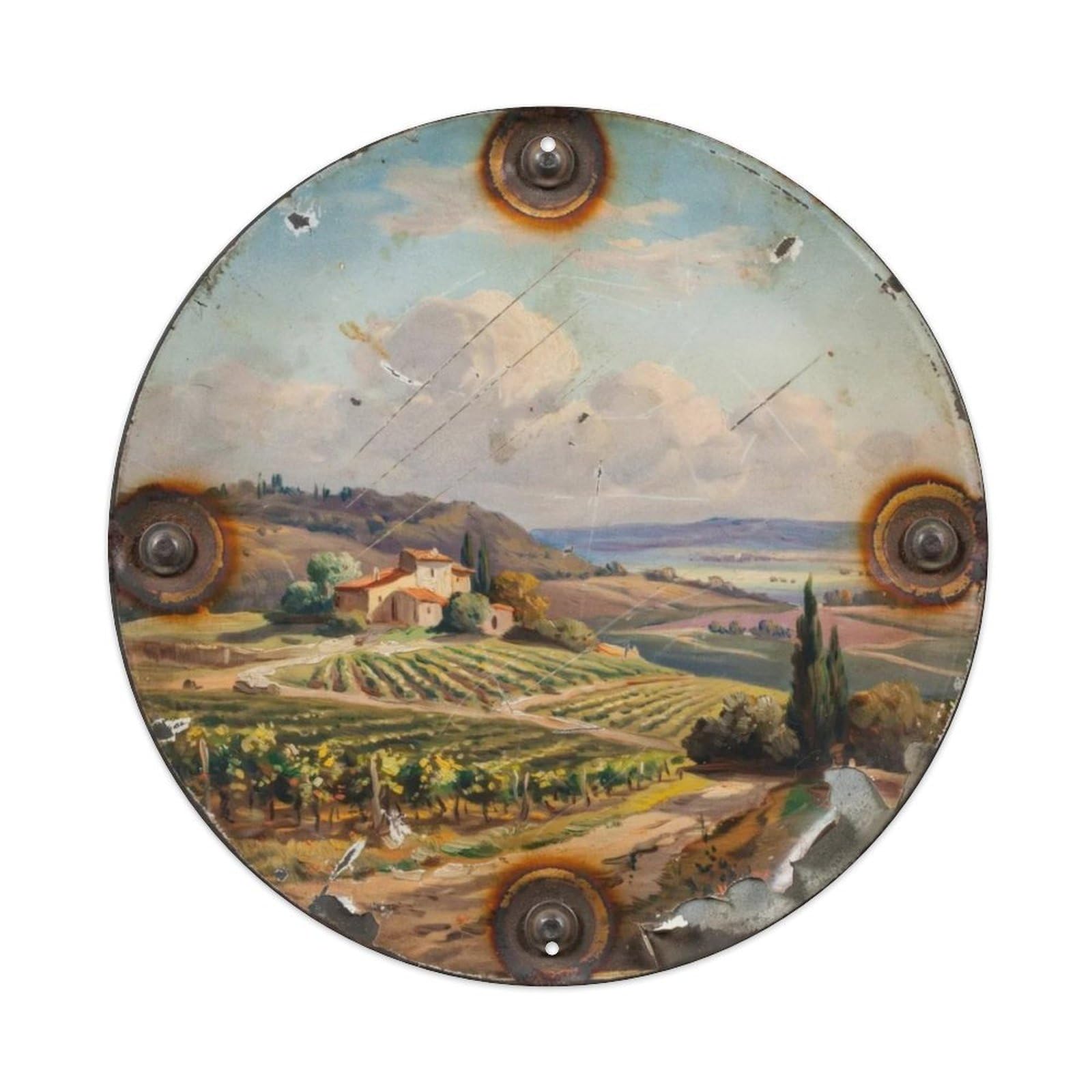 French Oil Painting Style. Metal Tin Sign Plaque
