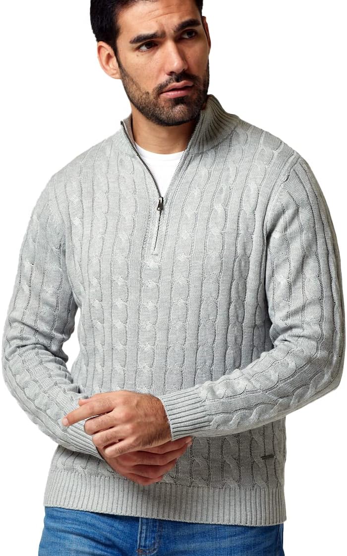 Spirit of Essex Jumpers for Men Quarter Zip Mens Jumpers Long Sleeve