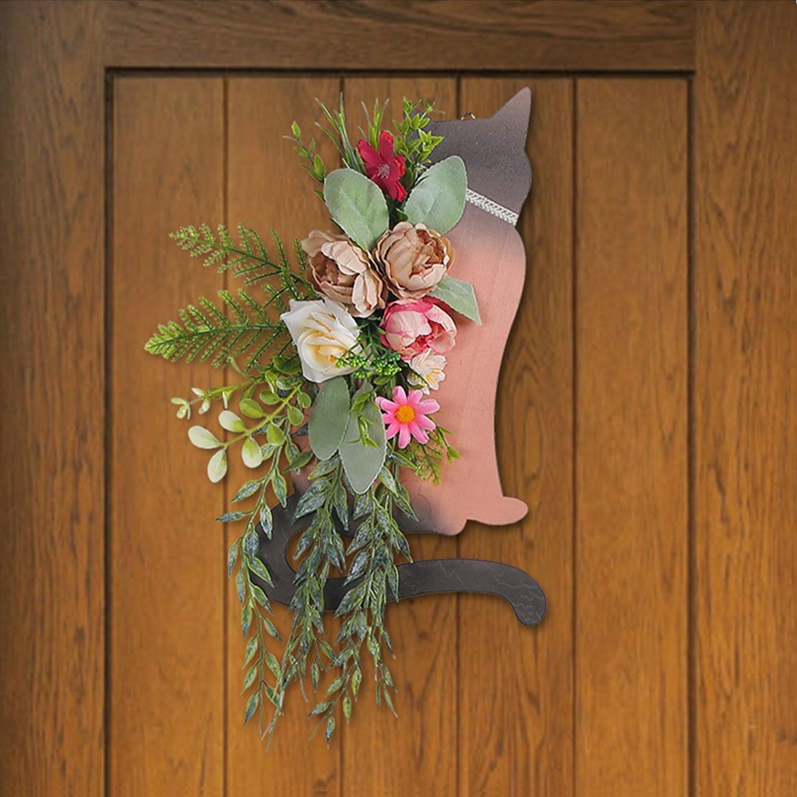 LOMOHOO Deurkrans eucalyptus krans grote kunstmatige deurkrans 55 cm decoratieve zomerdecoratie deurkrans groene krans met bessen voor veranda boerderij decor muur tuindecoratie