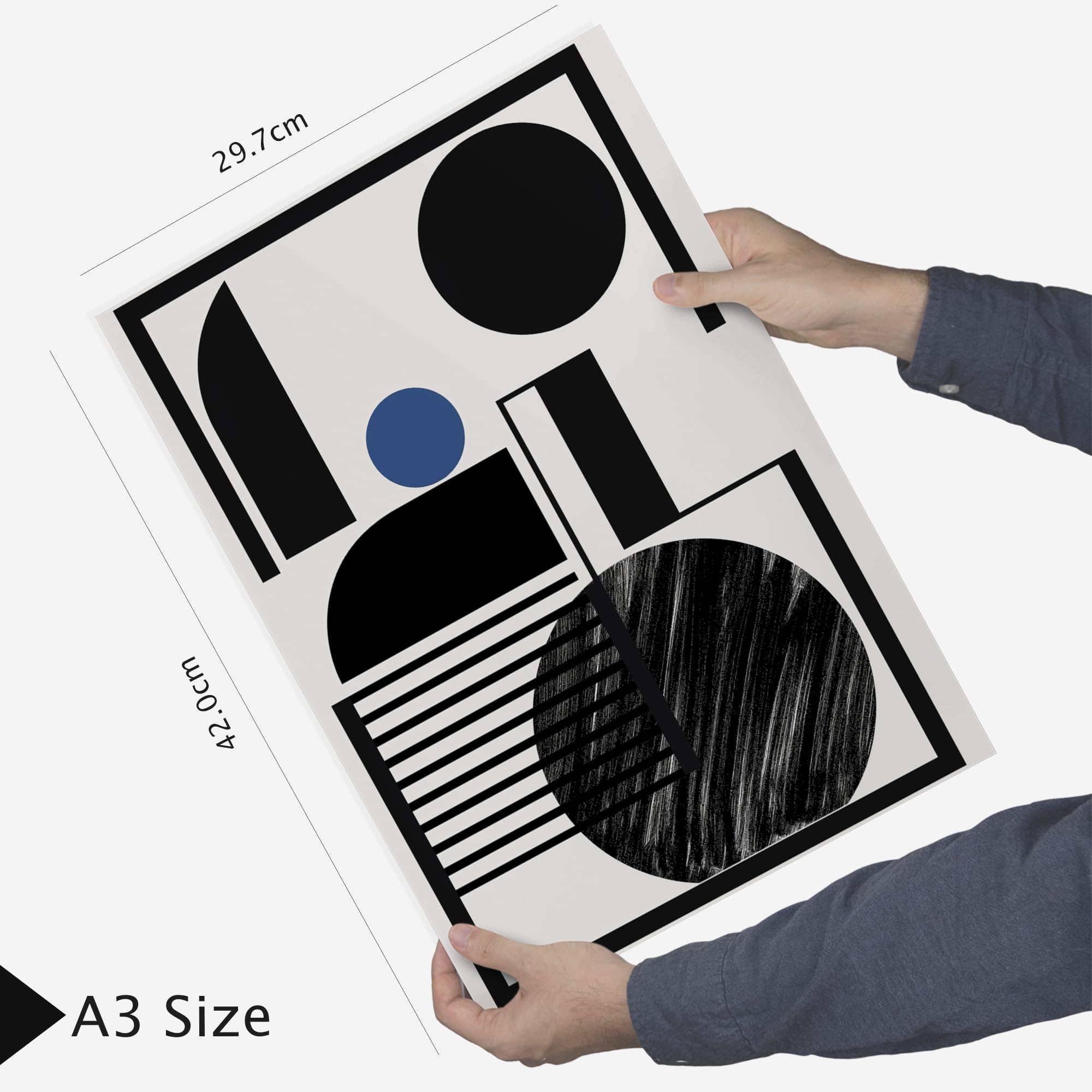 Nacnic Set of 6 Bauhaus Red Black Blue Posters with design illustration to decorate the walls of home. Rooms, office, shop - Image 4