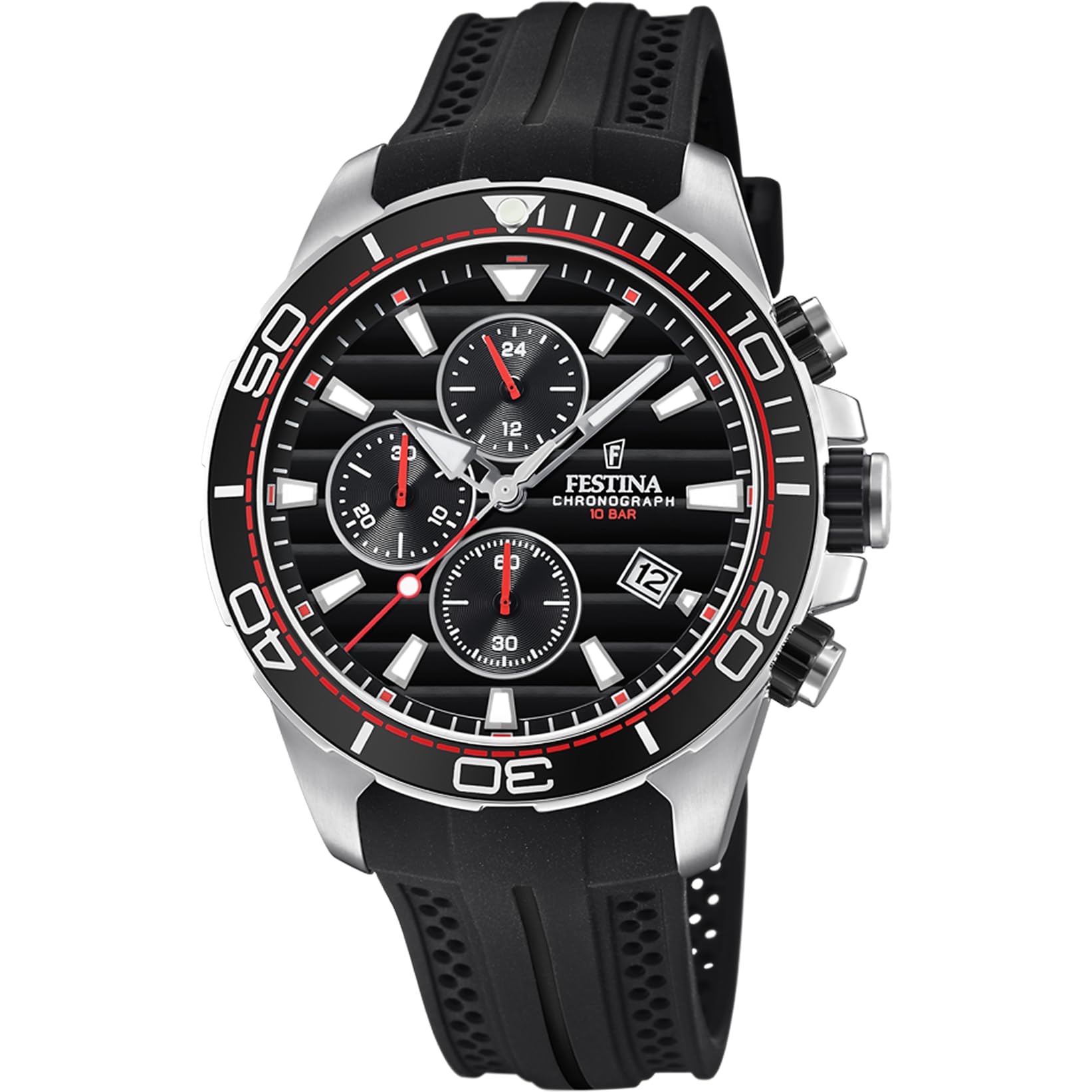 Festina Reloj deportivo para hombre – Cronógrafo – Movimiento de cuarzo – Reloj analógico para hombre con correa de caucho – Resistente al agua 10 ATM – F20370 – Special Prices