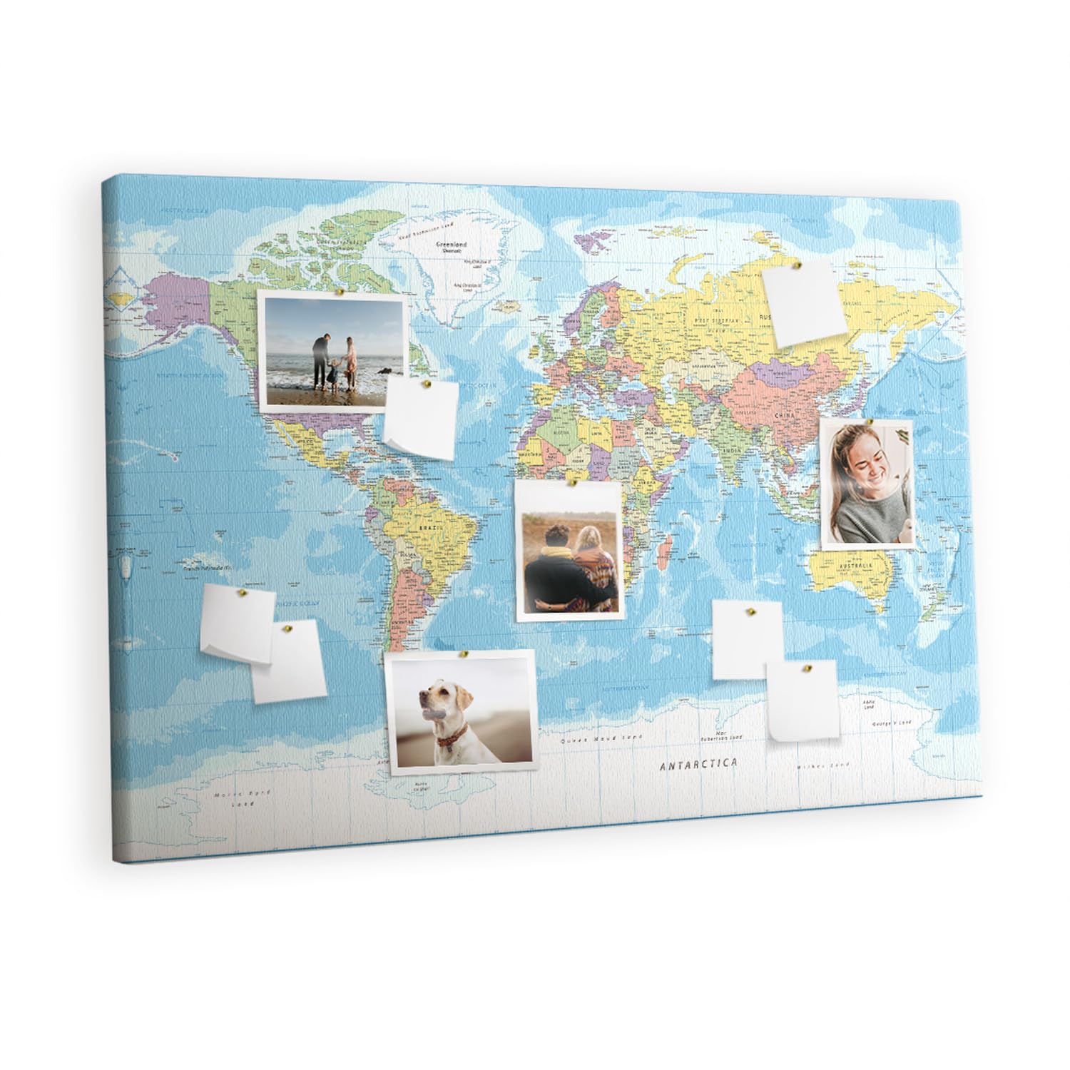 Tableau mural liège horizontal carte du monde 120x80 pour organisation - 7