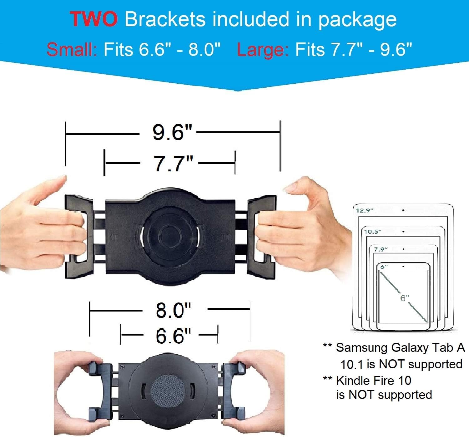 Tablet Hand Grip Holder & Stand for Tablet Drawing, Reading, Working, Writing, Free Angles, Hanging on Wall - Upgraded