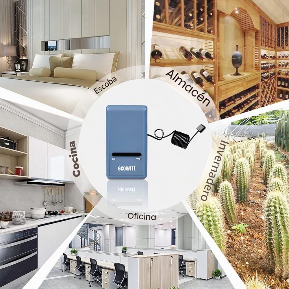 Ecowitt - Termómetro higrómetro de presión barométrica, temperatura interior, sensor GW1100 para el hogar, IOT, estación base para la serie de sensores Ecowitt