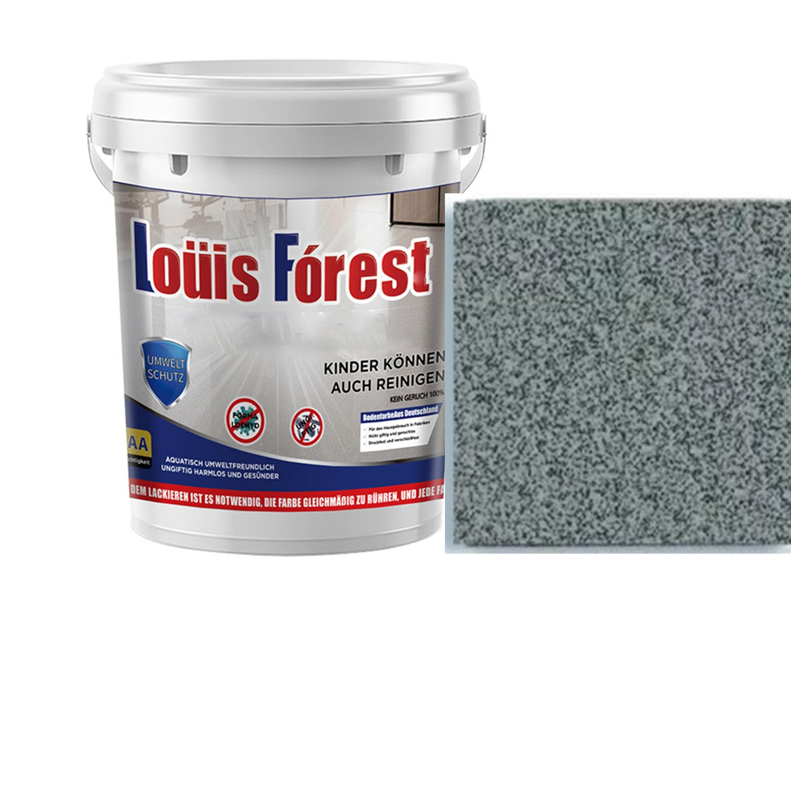 Epoxy Colored Sand Floor Paint,High Gloss Marble Finish Epoxy Floor Coating,Durable Non-Slip Waterproof Paint for Garage & Basement, Concrete (Sea Gray, 2kg)