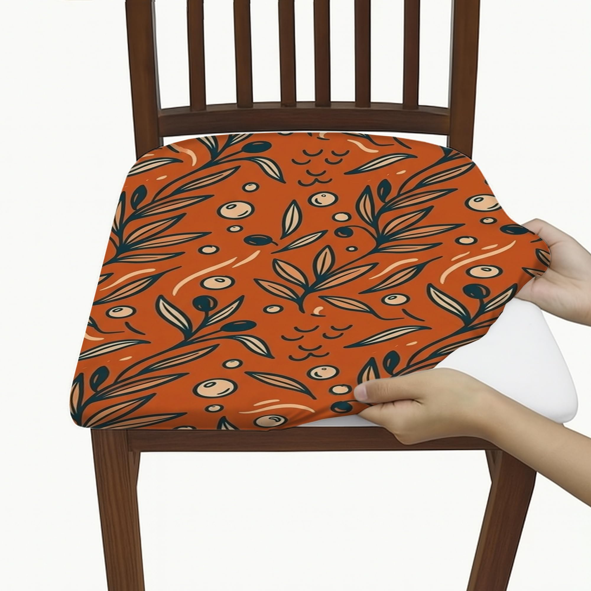 Housse de chaise lot de 6 extensible orange pour rénover vos sièges