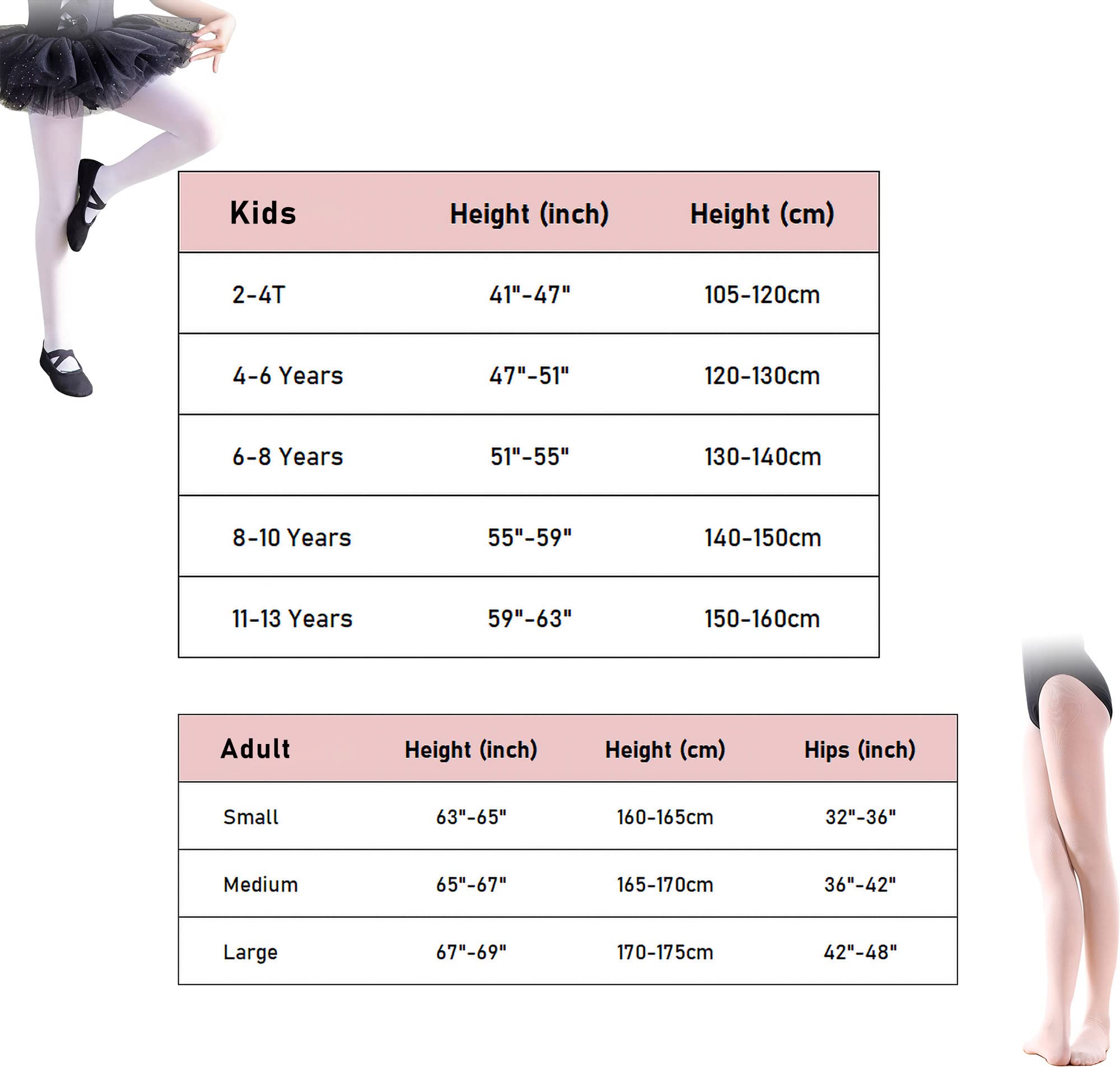 Danswan Mallas de Ballet de Transición para Niñas y Mujeres