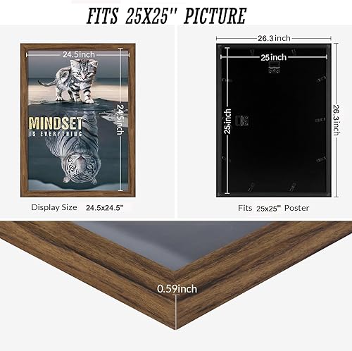 Vista 249 de Marco gris rústico de 18 x 24 pulgadas, marco para póster de 18 x 24 pulgadas, color gris envejecido, grande, retro, natural, 24 x 18 pulgadas