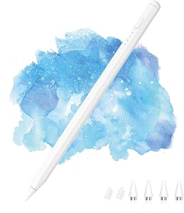 MoKo Stylus Pen for Android Touchscreen, Rechargeable Tablet Pen for Samsung Galaxy Tab A9+/Vivo/Xiaomi and Other Android Tablet & Smartphone, Universal Active Fine Point Stylus, White
