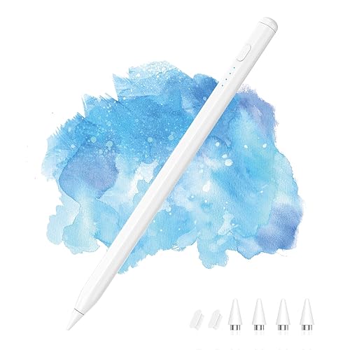 MoKo Stylus Pen for Android Touchscreen, Tablet Pen for Samsung Galaxy Tab A9+/Xiaomi/Huawei/Vivo and Other Android Smartphone & Tablet, Rechargeable Universal Active Fine Point Stylus, White