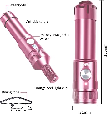 2000 Lumens Professional Dive Flashlight for Underwater Photography,3 Adjustable Beam Angles (3°/24°/72°),IP68 Waterproof Certified,Macro Photo Fill Light/Night Diving Spotlight/Deep Diving Gear(pink)