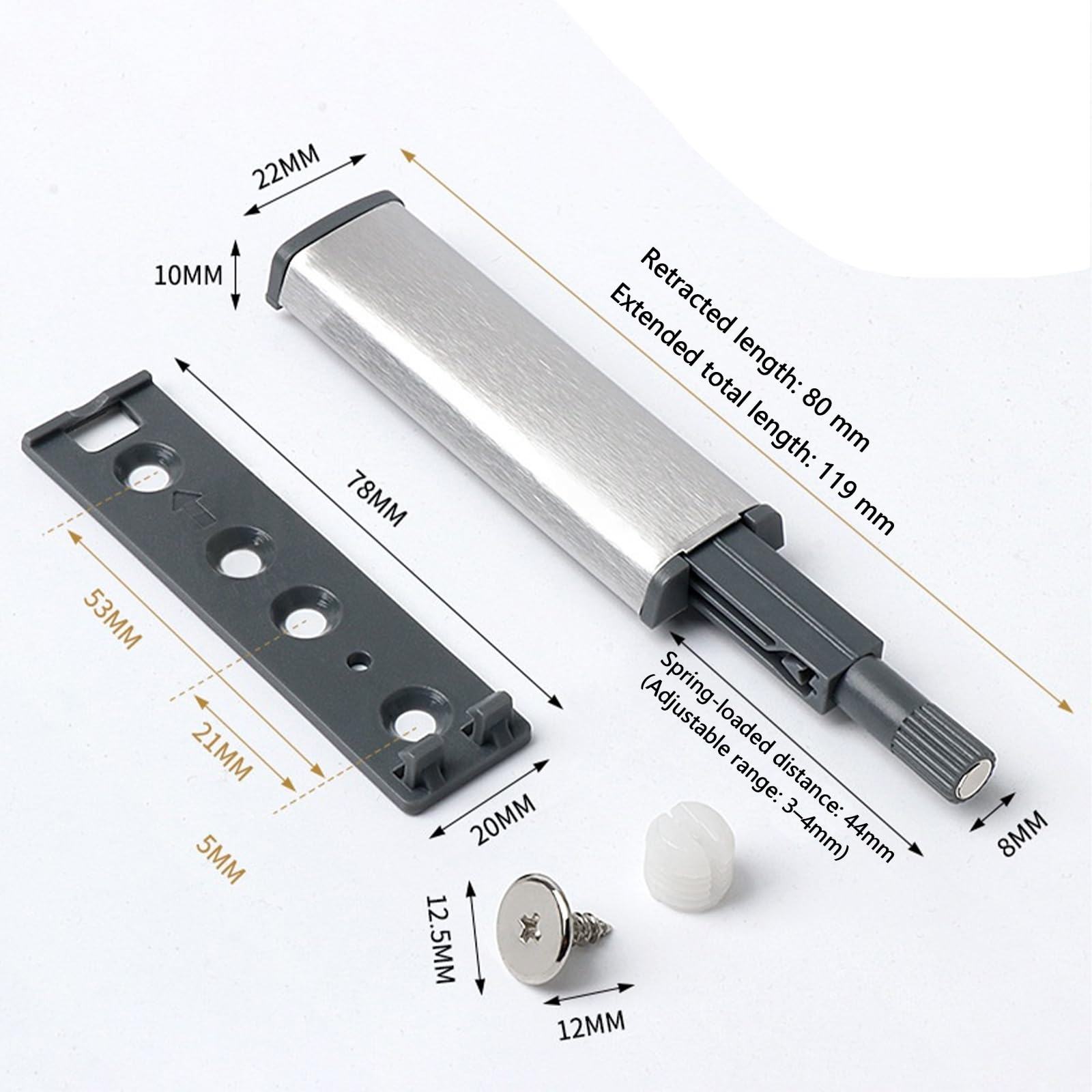 10 apriscatole a pressione magnetiche, apriporta a pressione, per armadi, cassetti, porta dell'armadio