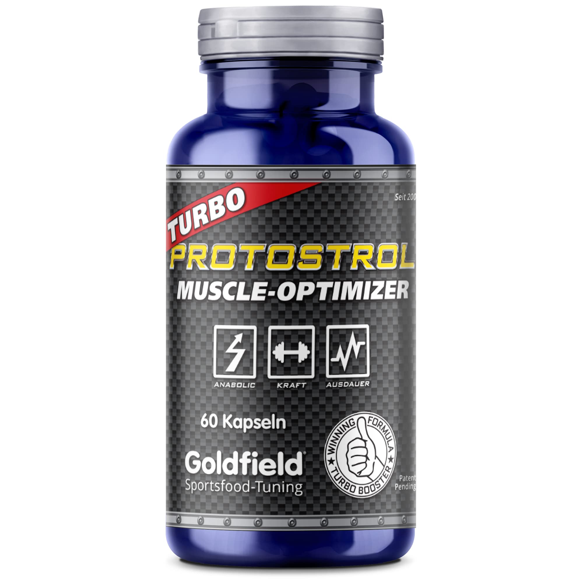 NEU! Goldfield Protostrol | Natural Anabolika | Muskelaufbau Kapseln aus pantentiertem Phenacrosinol ™Komplex | Potenz Ashwagandha | Calisthenics - Fitness & Testo Booster | 60 Kapseln