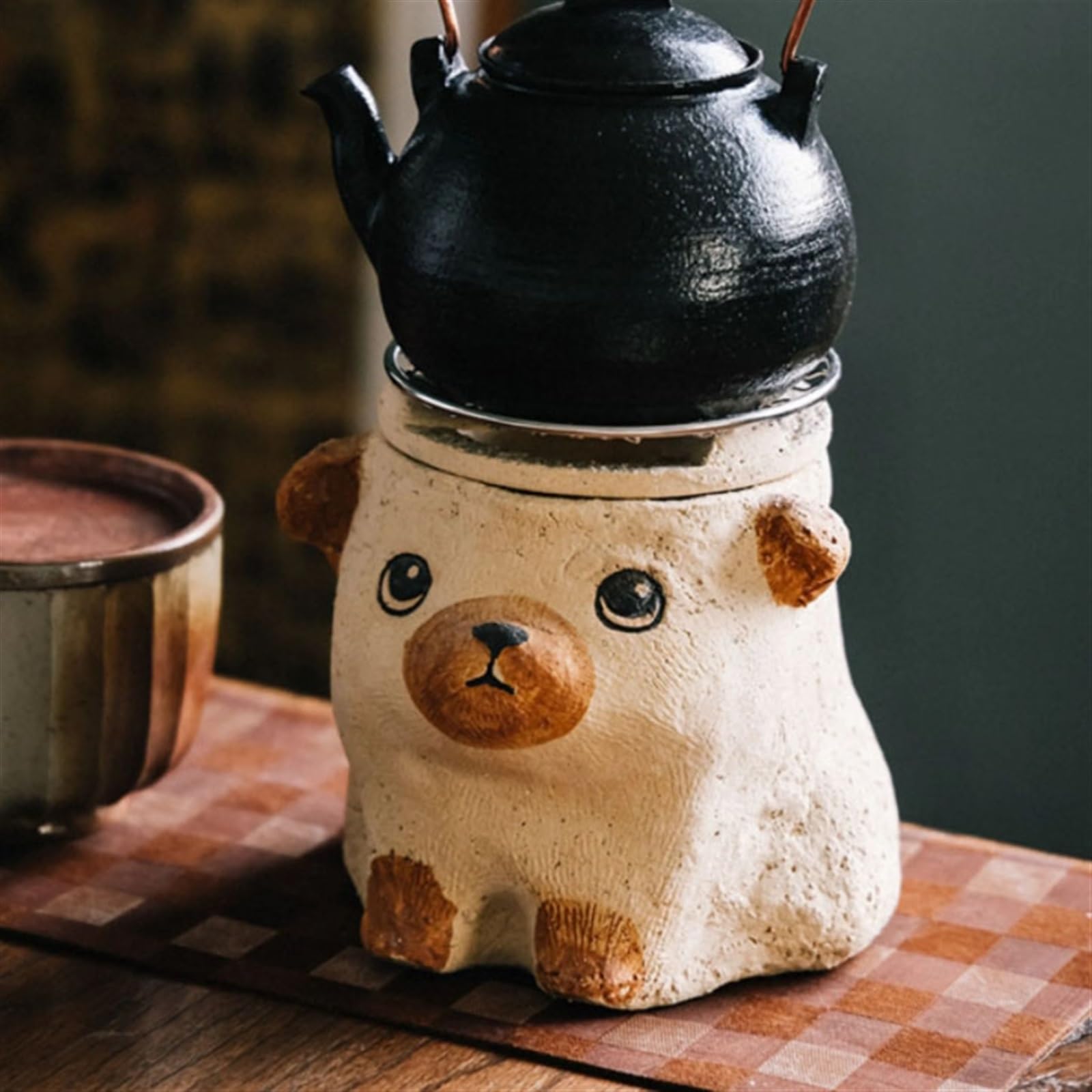 Fornello da barbecue portatile Piccola griglia a carbone a forma di cane, mini griglie portatili da tavolo, campeggio, all'aperto, griglia in stile giapponese for cucinare tè e caffè Fornello da campe